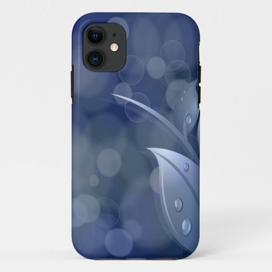 Blue Bokeh-Blätter Case-Mate iPhone Hülle (Rückseite)