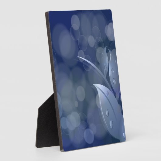 Blue Bokeh-Blätter Fotoplatte (Seite)