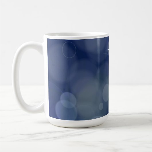 Blue Bokeh-Blätter Kaffeetasse (Links)