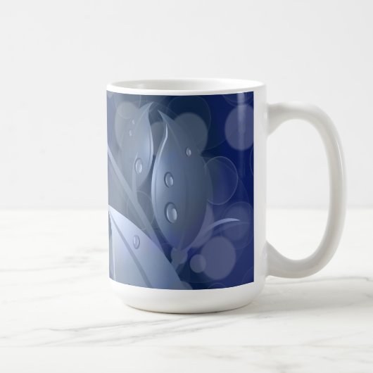 Blue Bokeh-Blätter Kaffeetasse (Rechts)