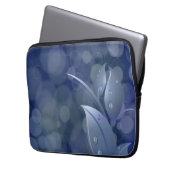 Blue Bokeh-Blätter Laptopschutzhülle (Vorderseite Links)
