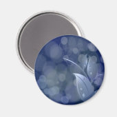 Blue Bokeh-Blätter Magnet (Vorderseite/Rückseite)