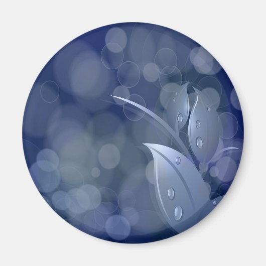 Blue Bokeh-Blätter Magnet (Vorne)