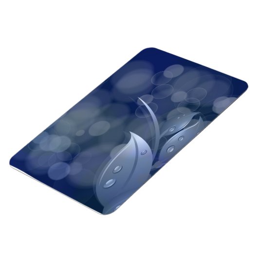 Blue Bokeh-Blätter Magnet (Linke Seite)