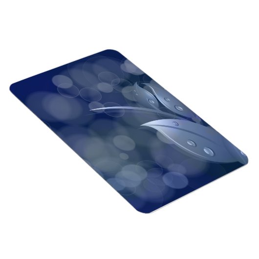 Blue Bokeh-Blätter Magnet (Rechte Seite)