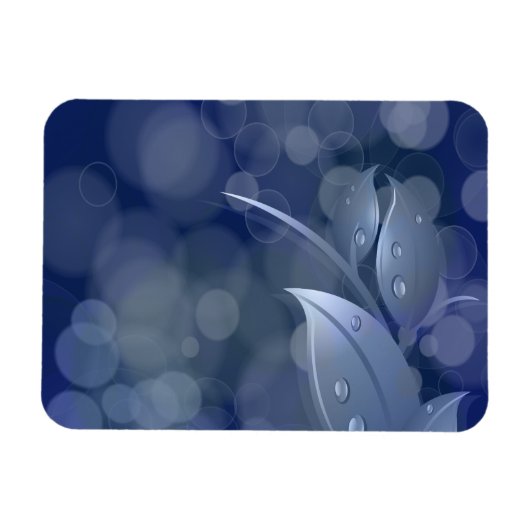 Blue Bokeh-Blätter Magnet (Horizontal)