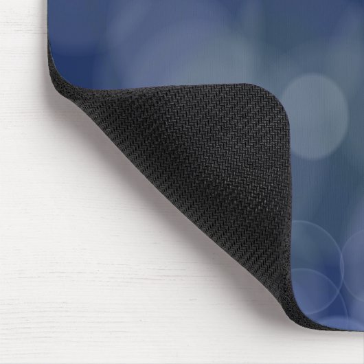 Blue Bokeh-Blätter Mousepad (Ecke)