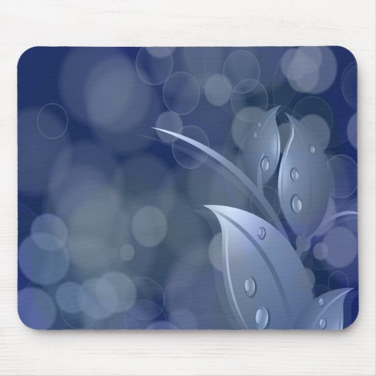 Blue Bokeh-Blätter Mousepad (Vorne)