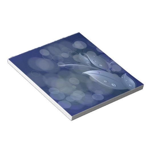 Blue Bokeh-Blätter Notizblock (angewinkelt)