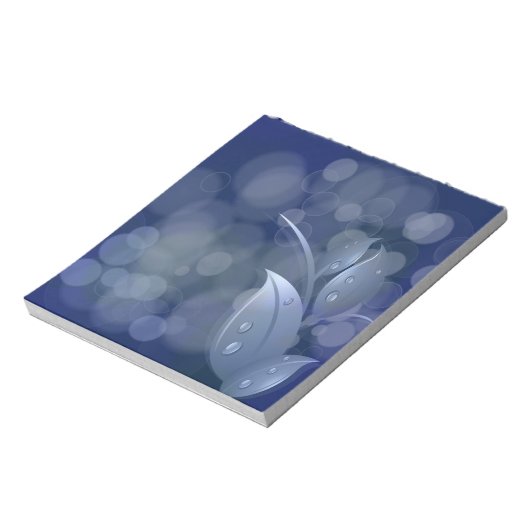 Blue Bokeh-Blätter Notizblock (Rotiert)