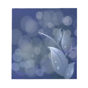 Blue Bokeh-Blätter Notizblock