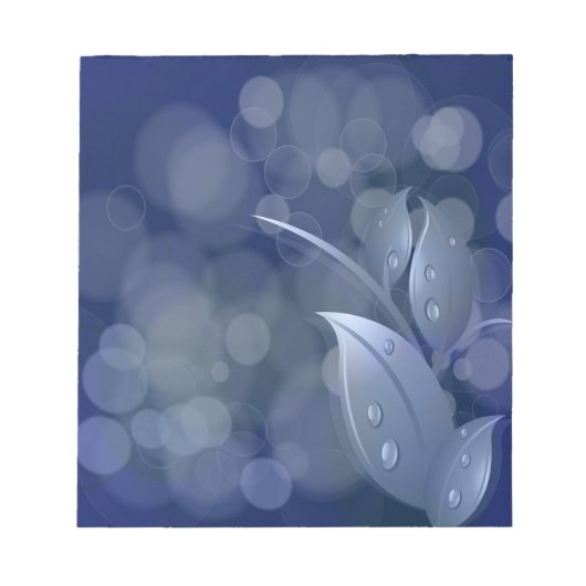 Blue Bokeh-Blätter Notizblock (Vorderseite)