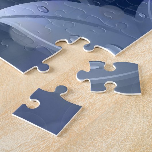 Blue Bokeh-Blätter Puzzle (Seite)