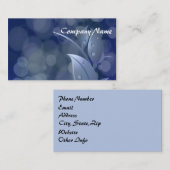 Blue Bokeh-Blätter Visitenkarte (Vorne/Hinten)
