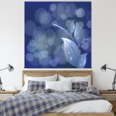 Blue Bokeh Blätter Wrapped Canvas Leinwanddruck (Insitu (Schlafzimmer))