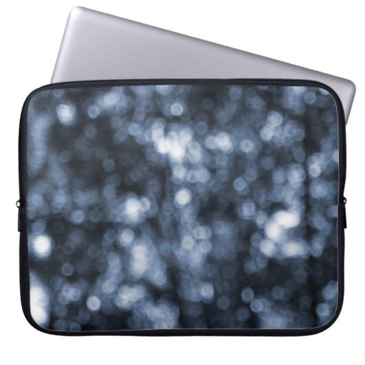 Blue Bokeh Computer Sleeve (Vorderseite)