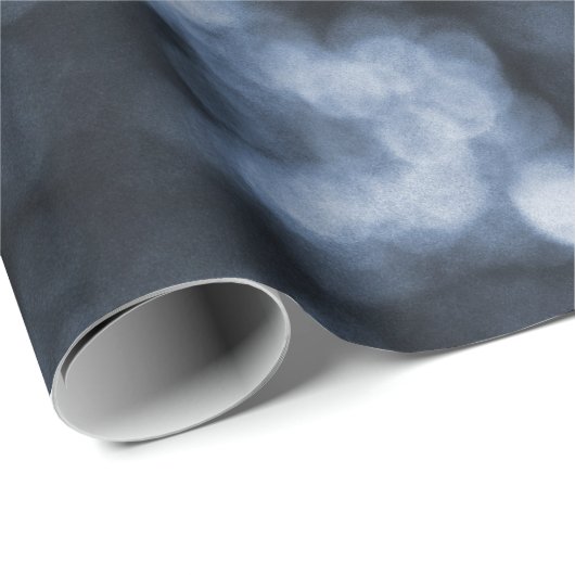 Blue Bokeh-Geschenkpackung Geschenkpapier (Rolleneckpunkt)
