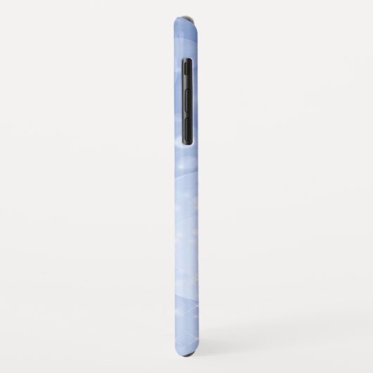 Blue Bokeh Glitzer Funkelnd Monogram Case-Mate iPhone Hülle (Hinten/Links)