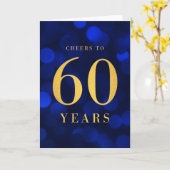 Blue Bokeh Gold feiert 60 Jahre Geburtstag Karte (Gelbe Blume)