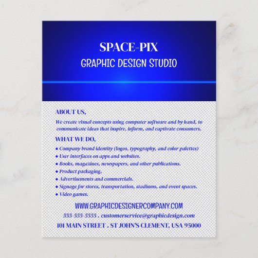 Blue Bokeh Guilloché Design, Grafikdesigner Flyer (Vorne)