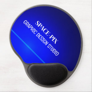 Blue Bokeh Guilloché Design, Grafikdesigner Gel Mousepad