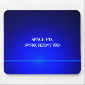 Blue Bokeh Guilloché Design, Grafikdesigner Mousepad (Vorne)