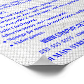 Blue Bokeh Guilloché Design, Grafikdesigner Poster (Ecke)