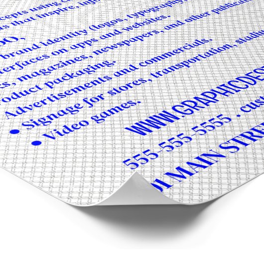 Blue Bokeh Guilloché Design, Grafikdesigner Poster (Ecke)