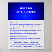 Blue Bokeh Guilloché Design, Grafikdesigner Poster (Vorne)