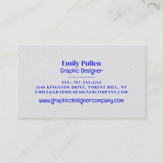 Blue Bokeh Guilloché Design, Grafikdesigner Visitenkarte (Rückseite)