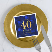 Blue Bokeh Imitate Gold jubelt auf 40 Jahre Geburt Serviette
