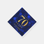 Blue Bokeh Imitate Gold jubelt auf 70 Jahre Geburt Serviette (Ecke)