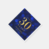 Blue Bokeh Imitate Gold jubelt bis 30 Jahre Geburt Serviette (Ecke)