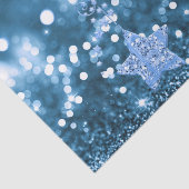 Blue Bokeh Imitats Glitzer & Stars Tissue Paper Seidenpapier (Ausschnitt)