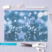 Blue Bokeh Imitats Glitzer & Stars Tissue Paper Seidenpapier (Handwerk)