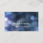 Blue Bokeh Light 32 Wedding Website-Adresse Begleitkarte (Rückseite)