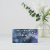 Blue Bokeh Light 32 Wedding Website-Adresse Begleitkarte (Stehend Vorderseite)