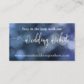 Blue Bokeh Light 32 Wedding Website-Adresse Begleitkarte (Vorderseite)
