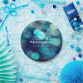 Blue Bokeh Light-Effekt-Papier Hochzeitsfeier Tell Pappteller (Party)