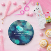 Blue Bokeh Light-Effekt-Papier Hochzeitsfeier Tell Pappteller (Party)