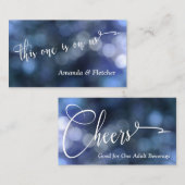 Blue Bokeh Light & Typografie 32 Trinkkarten Rabattkarte (Vorne/Hinten)