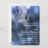 Blue Bokeh Light & Typography 32 Wedding 1 Einladung (Vorderseite)