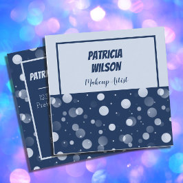 Blue Bokeh Makeup Artist Square Business Cards Quadratische Visitenkarte