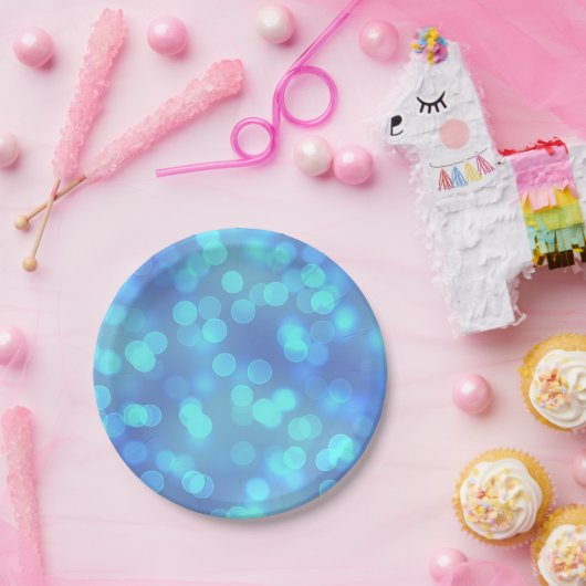 Blue Bokeh Party CakePaper Teller (Party)