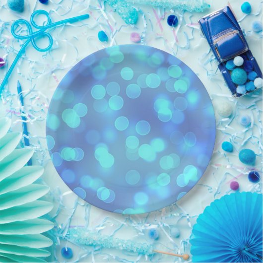 Blue Bokeh Party Dinner Paper Teller (Party)