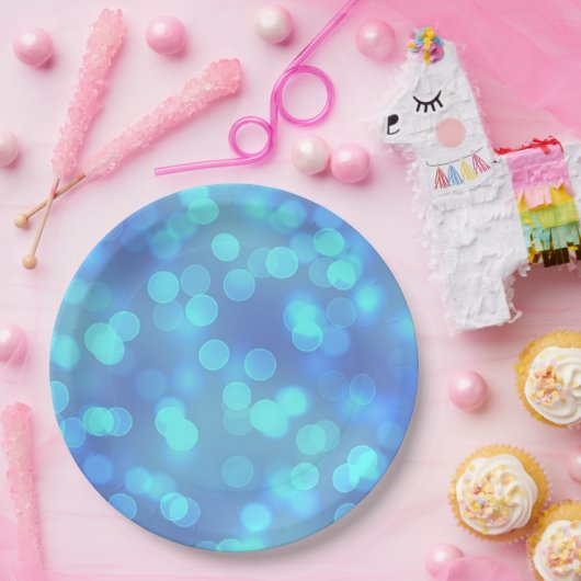 Blue Bokeh Party Dinner Paper Teller (Party)