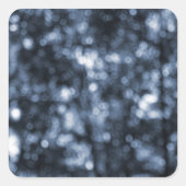 Blue Bokeh Quadratischer Aufkleber (Vorderseite)