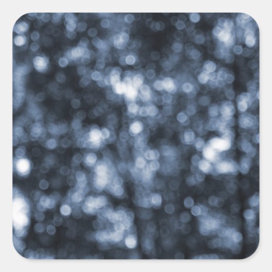 Blue Bokeh Quadratischer Aufkleber (Vorderseite)