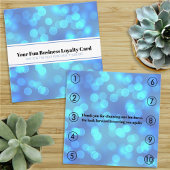 Blue Bokeh Small Business Loyalty Punch Card Terminkarte