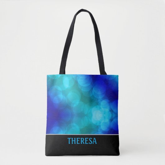 Blue Bokeh Tote Bag Tasche (Vorderseite)
